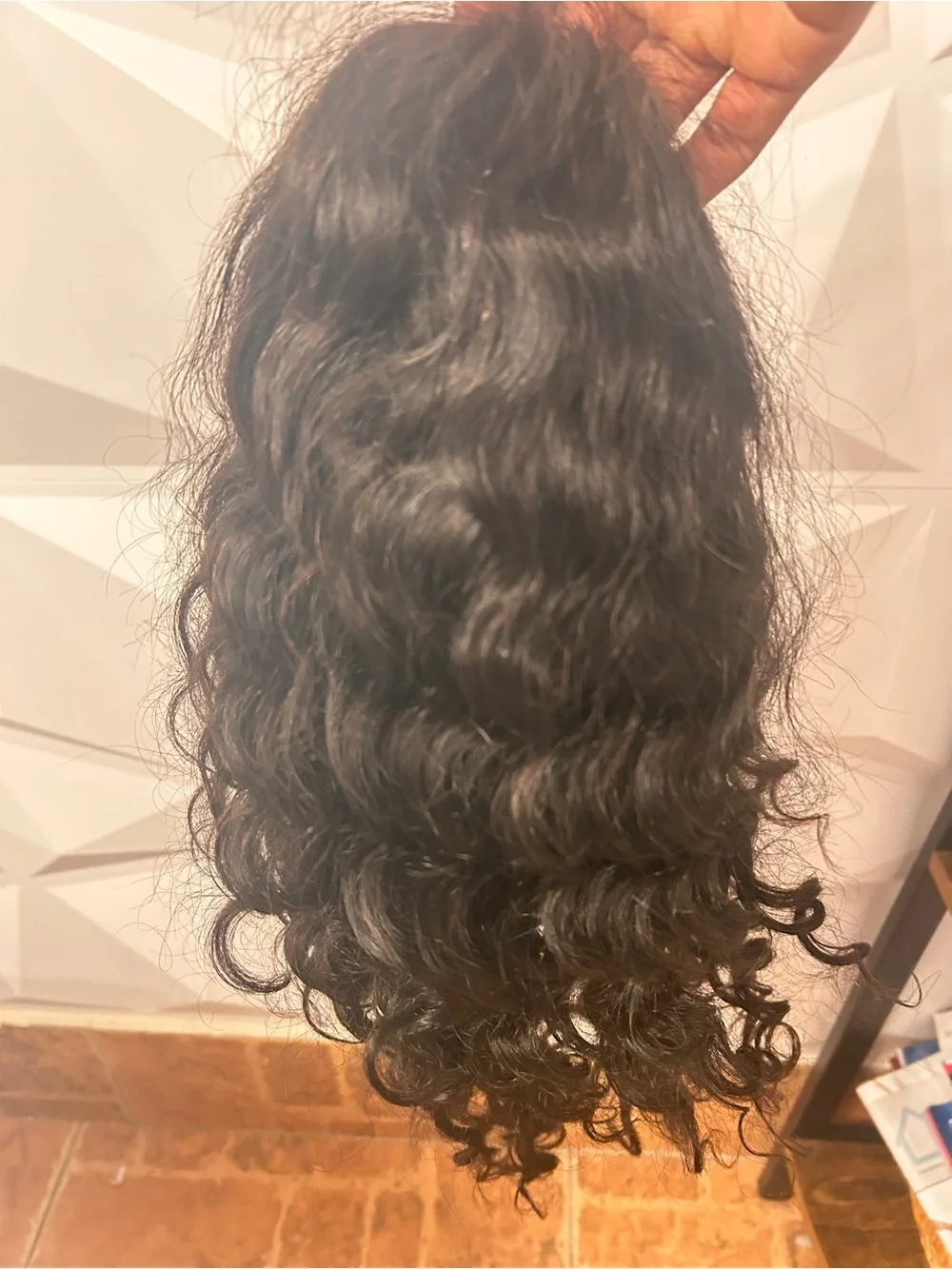 Long Deep Wave Black Lace Front Wig with Natural Hairline